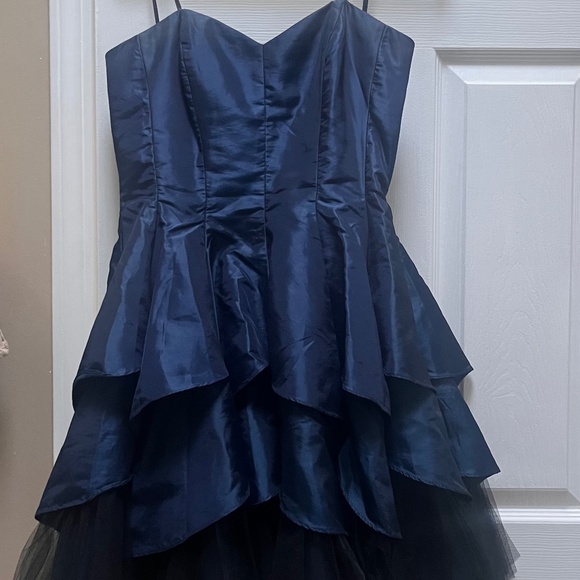 Strapless Navy Blue Formal Dress - Picture 1 of 5